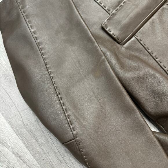 Lambskin Leather Brown Button Blazer Jacket Size Large - Picture 11 of 12